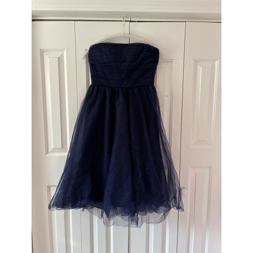 J.Crew Navy Strapless Tulle Formal Dress Size 6 - Picture 3 of 8